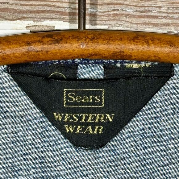 60s / 70s Vintage Roebucks Sears Western Wear Denim Vest‎ Western Workwear - Picture 5 of 6
